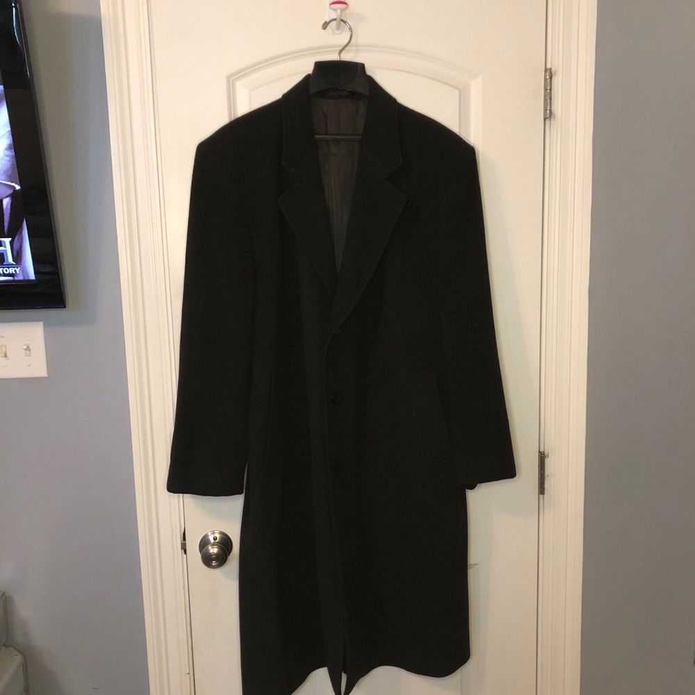 Men’s Executive Black Coat 44R Made in Italy - Picture 2 of 14